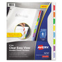 Avery Clear Easy View Plastic Dividers with Multicolored Tabs and Sheet Protector, 8-Tab, 11 x 8.5, Clear, 1 Set (AVE16741) View Product Image