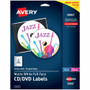 Avery Optical Disc Label - - HeightPermanent Adhesive - Inkjet, Laser - Matte - Matte White - Paper Product Image 