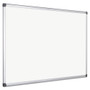 MasterVision Value Lacquered Steel Magnetic Dry Erase Board, 72" x 48", White Surface, Satin Aluminum Frame View Product Image