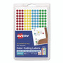Avery Handwrite-Only Self-Adhesive "See Through" Removable Round Color Dots, 0.25" dia, Assorted, 216/Sheet, 4 Sheets/Pack, (5796) View Product Image