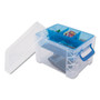 Advantus Super Stacker Divided Storage Box, 5 Sections, 7.5" x 10.13" x 6.5", Clear/Blue View Product Image