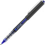 uniball VISION Roller Ball Pen, Stick, Bold 1 mm, Blue Ink, Black/Blue/Clear Barrel, Dozen (UBC70129) View Product Image