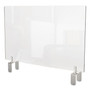Ghent Clear Partition Extender with Attached Clamp, 36 x 3.88 x 18, Thermoplastic Sheeting View Product Image