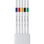 uniball EMOTT Porous Point Pen, Stick, Fine 0.4 mm, Assorted Ink Colors, White Barrel, 5/Pack View Product Image