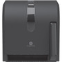 Georgia-Pacific Push Paddle Paper Towel Dispenser - Roll Dispenser - 14.3" Height x 12.8" Width x 10.5" Depth - Black - Hygienic, Durable, See Through Window Product Image 