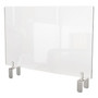 Ghent Clear Partition Extender with Attached Clamp, 42 x 3.88 x 18, Thermoplastic Sheeting View Product Image