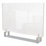 Ghent Clear Partition Extender with Attached Clamp, 42 x 3.88 x 24, Thermoplastic Sheeting (GHEPEC2442A) View Product Image