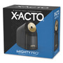 X-ACTO Model 1606 Mighty Pro Electric Pencil Sharpener, AC-Powered, 4 x 8 x 7.5, Black/Gold/Smoke View Product Image