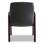 Alera Madaris Series Bonded Leather Guest Chair with Wood Trim Legs, 25.39" x 25.98" x 35.62", Black Seat/Back, Mahogany Base View Product Image