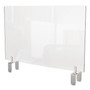 Ghent Clear Partition Extender with Attached Clamp, 29 x 3.88 x 18, Thermoplastic Sheeting View Product Image
