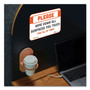 Tabbies BeSafe Messaging Repositionable Wall/Door Signs, 9 x 6, Please Wipe Down All Surfaces You Touch, White, 30/Carton View Product Image
