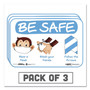 Tabbies BeSafe Messaging Education Wall Signs, 9 x 6,  "Be Safe, Wear a Mask, Wash Your Hands, Follow the Arrows", Monkey, 3/Pack (TAB29506) View Product Image
