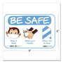 Tabbies BeSafe Messaging Education Wall Signs, 9 x 6,  "Be Safe, Wear a Mask, Wash Your Hands, Follow the Arrows", Monkey, 3/Pack View Product Image