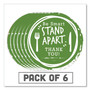 Tabbies BeSafe Messaging Floor Decals, Be Smart Stand Apart; Knife/Fork; Thank You, 12" Dia., Green/White, 6/Carton View Product Image