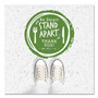 Tabbies BeSafe Messaging Floor Decals, Be Smart Stand Apart; Knife/Fork; Thank You, 12" Dia., Green/White, 60/Carton View Product Image
