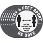 Tabbies BeSafe STAY 6 FEET APART Floor Decals - Print/Message "Stay 6 Feet Apart" - 12" Width x 12" Height - Circle Shape - Easy Readability, Removable, Pressure Sensitive, Adhesive, Adjustable, Non-slip - Acrylic, Vinyl Product Image 