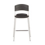 Iceberg CafeWorks Stool, Supports Up to 225 lb, 30" Seat Height, Graphite Seat, Graphite Back, Silver Base (ICE64527) View Product Image