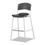 Iceberg CafeWorks Stool, Supports Up to 225 lb, 30" Seat Height, Graphite Seat, Graphite Back, Silver Base (ICE64527) View Product Image