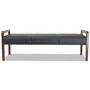 Alera Reception Lounge WL Series Three-Seat Bench, 65.75" x 22.25" x 22.88", Black Seat, Mahogany Base View Product Image