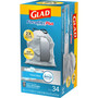 Glad ForceFlex MaxStrength Tall Kitchen Drawstring Trash Bags, 13 gal, Fresh Clean Scent, 24 x 28, White, 34/Box, 6 Boxes/Carton View Product Image
