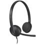 Logitech H340 Binaural Over The Head Corded Headset, Black View Product Image