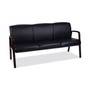 Alera Reception Lounge WL 3-Seat Sofa, 65.75w x 26d.13 x 33h, Black/Mahogany (ALERL2319M) View Product Image