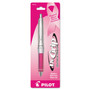 Pilot Dr. Grip Center of Gravity Breast Cancer Awareness Ballpoint Pen, Retractable, Medium 1 mm, Black Ink, Silver/Pink Barrel View Product Image