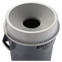 Rubbermaid Commercial Round BRUTE Funnel Top Receptacle, For 32-Gallon Containers, 22.38" Diameter x 5h, Gray View Product Image