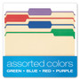 Pendaflex Color Tab File Folders, 1/3-Cut Tabs: Assorted, Letter Size, 0.75" Expansion, Manila, 50/Box (PFX84101) View Product Image