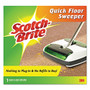 Scotch-Brite Quick Floor Sweeper, 42" Aluminum Handle, White/Gray/Green View Product Image