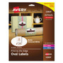 Avery Oval Print-to-the-Edge Labels, 2 x 3.33, White, 8/Sheet, 10 Sheets/Pack View Product Image