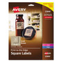 Avery Square Print-to-the-Edge Labels, Inkjet/Laser Printers, 2 x 2, Kraft Brown, 12/Sheet, 25 Sheets/Pack View Product Image