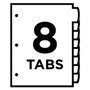 Avery Big Tab Ultralast Plastic Dividers, 8-Tab, 11 x 8.5, Assorted, 1 Set View Product Image