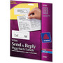 Avery Send and Reply Piggyback Labels, Inkjet/Laser Printers, 1.63 x 4, White, 12/Sheet, 20 Sheets/Pack View Product Image