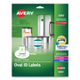 Avery Oval Print-to-the-Edge Labels, 1.5 x 2.5, White, 18/Sheet, 15 Sheets/Pack View Product Image