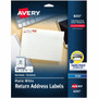 Avery Sure Feed White Return Address Labels - 3/4" Width x 2 1/4" Length - Permanent Adhesive - Rectangle - Inkjet - Matte Product Image 