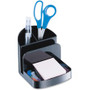Officemate Deluxe Desk Organizer - 5 Compartment(s) - 5" Height x 5.38" Width x 6.75" Depth - Desktop - 30% Recycled - Black Product Image 