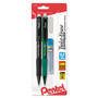 Pentel Twist-Erase EXPRESS Mechanical Pencils with Tube of Lead/Eraser, 0.7 mm, HB (#2), Black Lead, Assorted Barrel Colors, 2/Pack View Product Image