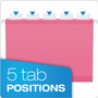 Pendaflex Ready-Tab Colored Reinforced Hanging Folders, Letter Size, 1/5-Cut Tabs, Pink, 20/Box View Product Image