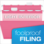 Pendaflex Ready-Tab Colored Reinforced Hanging Folders, Letter Size, 1/5-Cut Tabs, Pink, 20/Box View Product Image