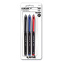 uniball AIR Porous Gel Pen, Stick, Medium 0.7 mm, Assorted Ink Colors, Black Barrel, 3/Pack (UBC1927595) View Product Image