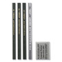 Prismacolor Scholar Graphite Pencil Set, 2 mm, Assorted Lead Hardness Ratings, Black Lead, Dark Green Barrel, 4/Set (SAN2502) View Product Image