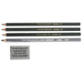 Prismacolor Scholar Graphite Pencil Set, 2 mm, Assorted Lead Hardness Ratings, Black Lead, Dark Green Barrel, 4/Set (SAN2502) View Product Image