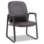 Alera Genaro Bonded Leather High-Back Guest Chair, 24.60" x 24.80" x 36.61", Black Seat, Black Back, Black Base (ALEGE43LS10B) View Product Image