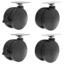 Alera Casters for Height-Adjustable Table Bases, Grip Ring Stem, 2" Wheel, Black, 4/Set (ALEHT3004) View Product Image