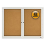 Quartet Enclosed Cork Bulletin Board, Cork/Fiberboard, 48 x 36, Tan Surface, Silver Aluminum Frame (QRT2124) View Product Image