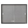 Quartet Enclosed Indoor Cork and Gray Fabric Bulletin Board with Two Sliding Glass Doors, 48 x 36, Graphite Gray Aluminum Frame (QRT2364S) View Product Image