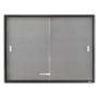 Quartet Enclosed Indoor Cork and Gray Fabric Bulletin Board with Two Sliding Glass Doors, 48 x 36, Graphite Gray Aluminum Frame (QRT2364S) View Product Image