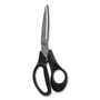 TRU RED Stainless Steel Scissors, 8" Long, 3.58" Cut Length, Offset Black Handle View Product Image