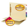 Smead Fastener Folder with Divider, 0.75" Expansion, 1 Divider, 4 Fasteners, Letter Size, Manila Exterior, 50/Box View Product Image